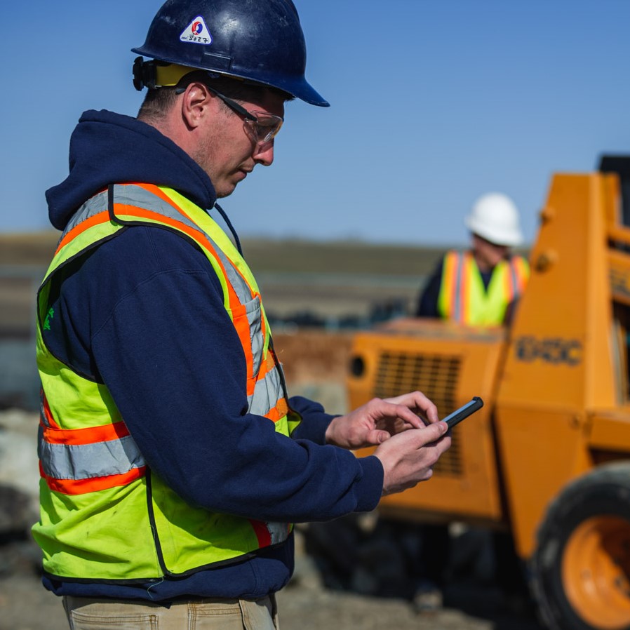 Employee filling out FLHA on mobile device